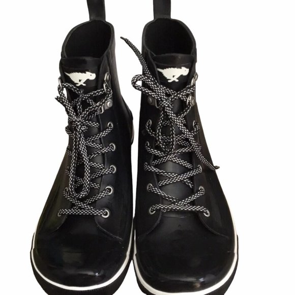 Rocket Dog Shoes Rocket Dog Rainy Womens Black Rubber Rain Laceup